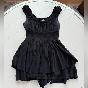 UO Rosie Smocked Tiered Ruffle Romper